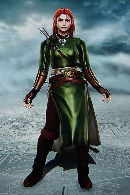Tauriel. The Hobbit. Wood Elf. Made using Creation mode in Soul Calibur 5. benjaminfrog.com