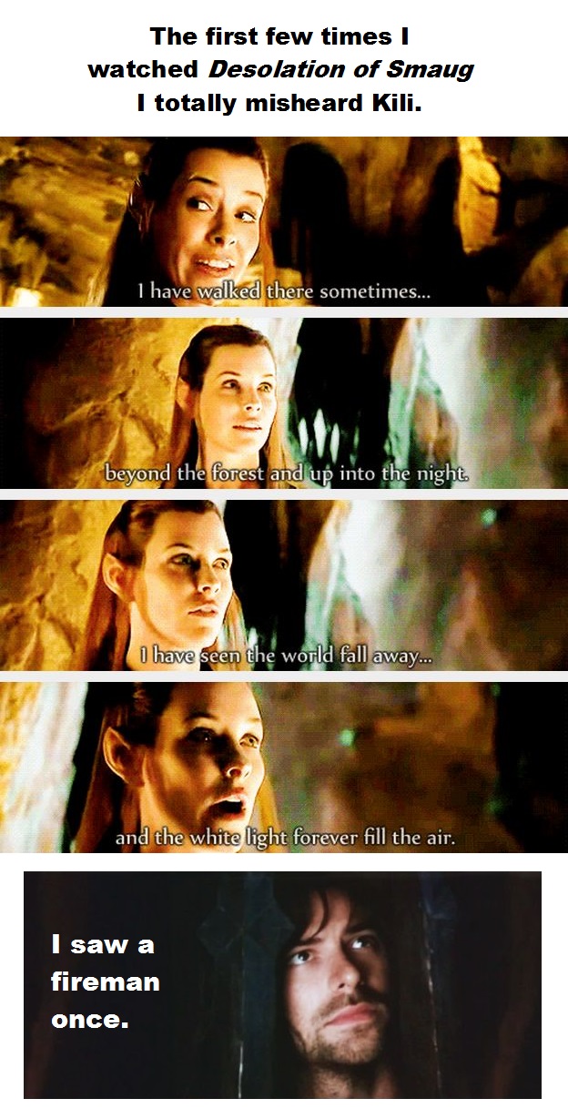 Desolation of Smaug. Kili and Tauriel. The Hobbit.
