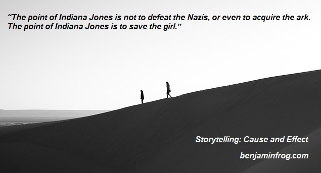 Storytelling. Cause and Effect. Writing Heroes. Indiana Jones. benjaminfrog.com